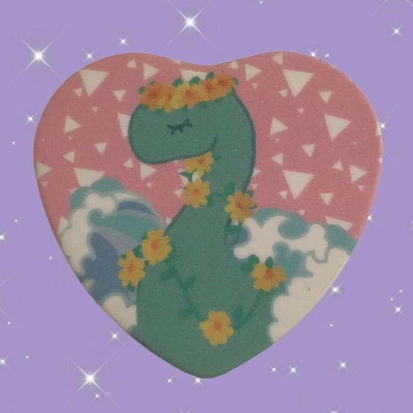Kawaii Pastel Cryptid Heart Shaped Badges/Pins/Buttons - Picture 3 of 5